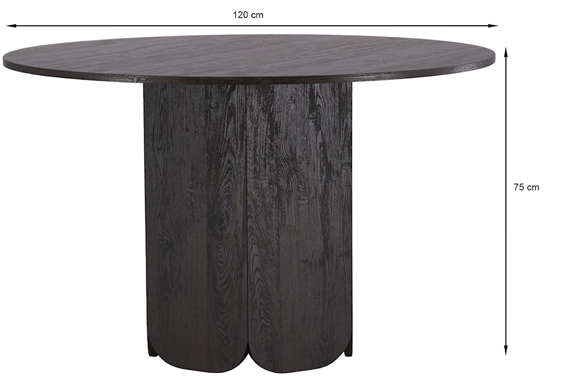 Stół do jadalni Veyla okrągły 120 cm jasnoszary marmur z podstawą dąb naturalny  - zdjęcie 7