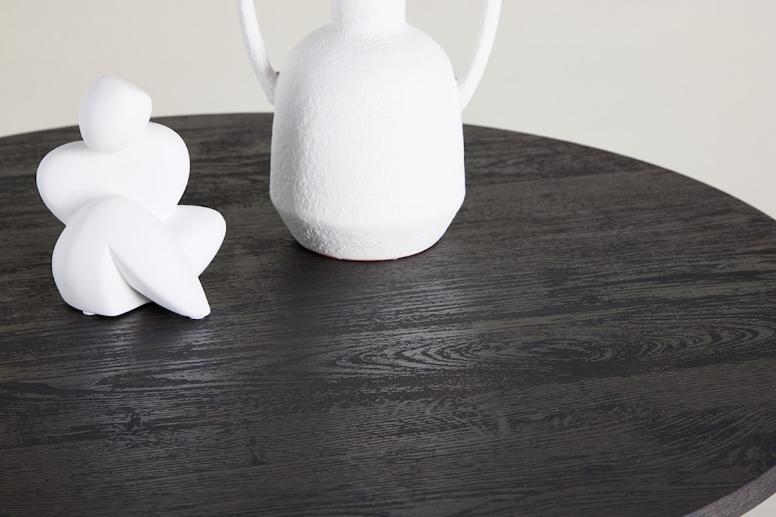 Stolik kawowy Veyla okrągły 80 cm dąb czarny  - zdjęcie 4