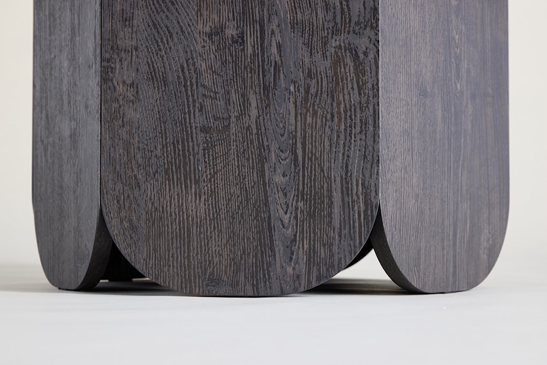 Stolik kawowy Veyla okrągły 80 cm dąb czarny  - zdjęcie 5