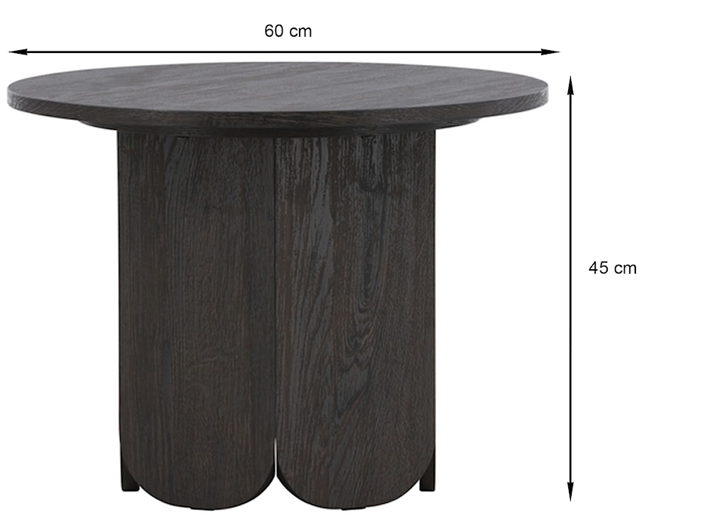 Stolik kawowy Veyla okrągły 60 cm dąb czarny  - zdjęcie 6