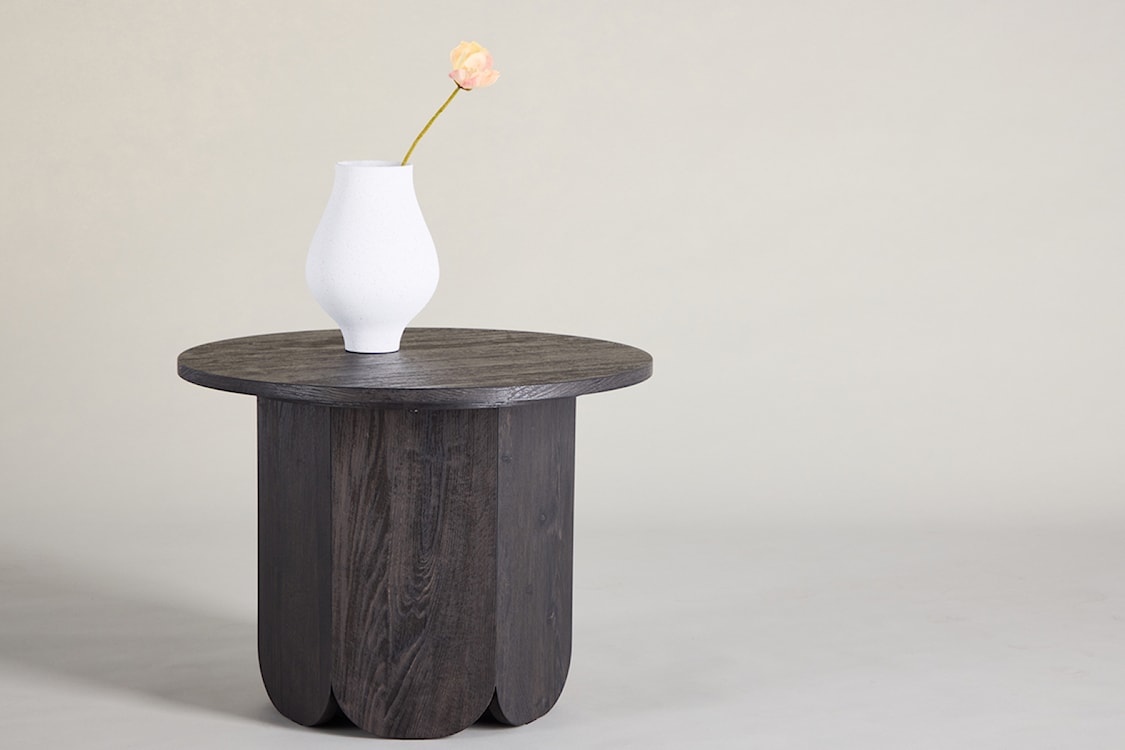 Stolik kawowy Veyla okrągły 60 cm dąb czarny  - zdjęcie 2