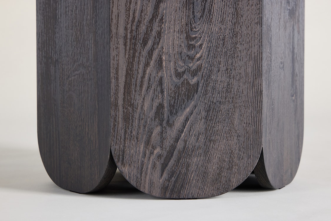 Stolik kawowy Veyla okrągły 60 cm dąb czarny  - zdjęcie 4