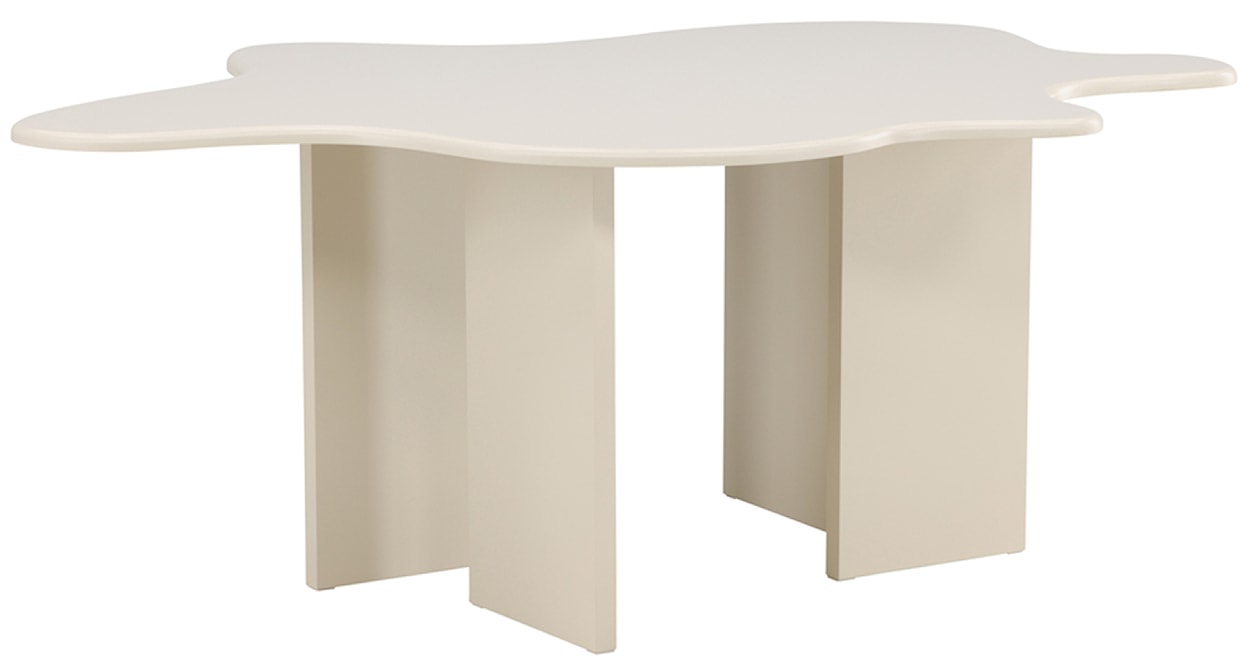 Stół do jadalni Ellune 190x123 cm beżowy z blatem o nieregularnym kształcie 