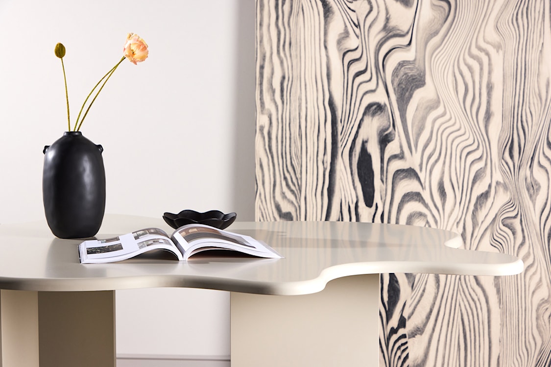 Stół do jadalni Ellune 190x123 cm beżowy z blatem o nieregularnym kształcie  - zdjęcie 4