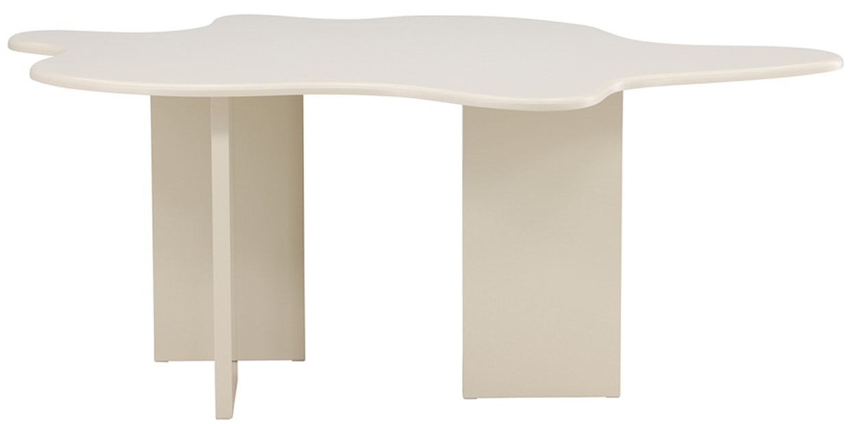 Stół do jadalni Ellune 190x123 cm beżowy z blatem o nieregularnym kształcie  - zdjęcie 5