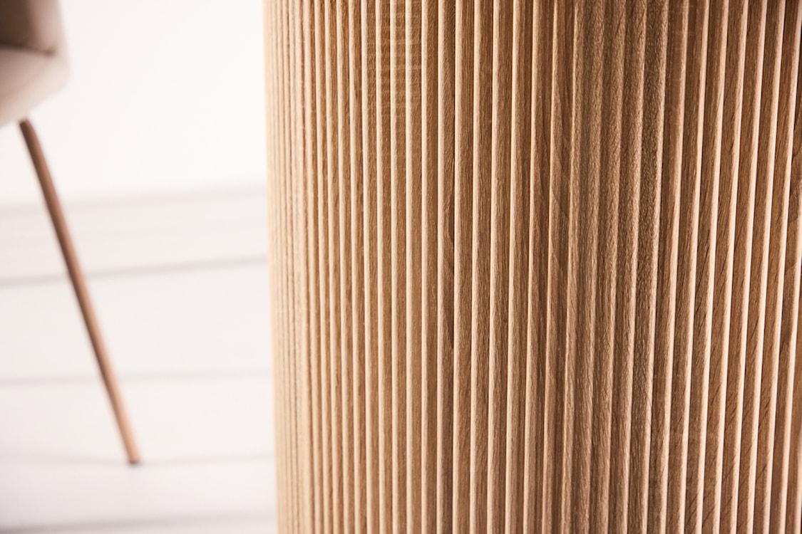 Stół do jadalni okrągły Hydrown 120 cm biały z ryflowaną podstawą  - zdjęcie 5