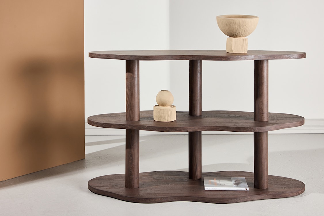 Regał Vorenne 120 cm z dwiema półkami orzech  - zdjęcie 2