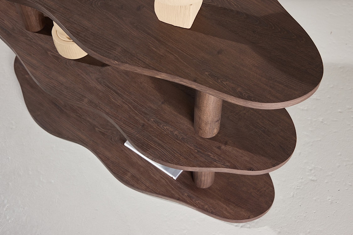 Regał Vorenne 120 cm z dwiema półkami orzech  - zdjęcie 4