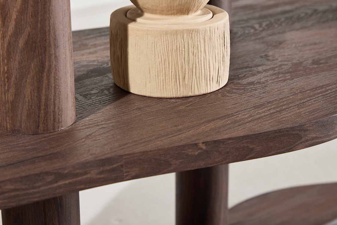 Regał Vorenne 120 cm z dwiema półkami orzech  - zdjęcie 5