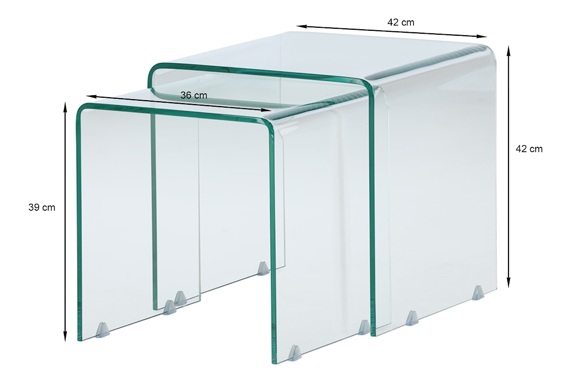 Zestaw stolików kawowych Avarative szklane  - zdjęcie 7