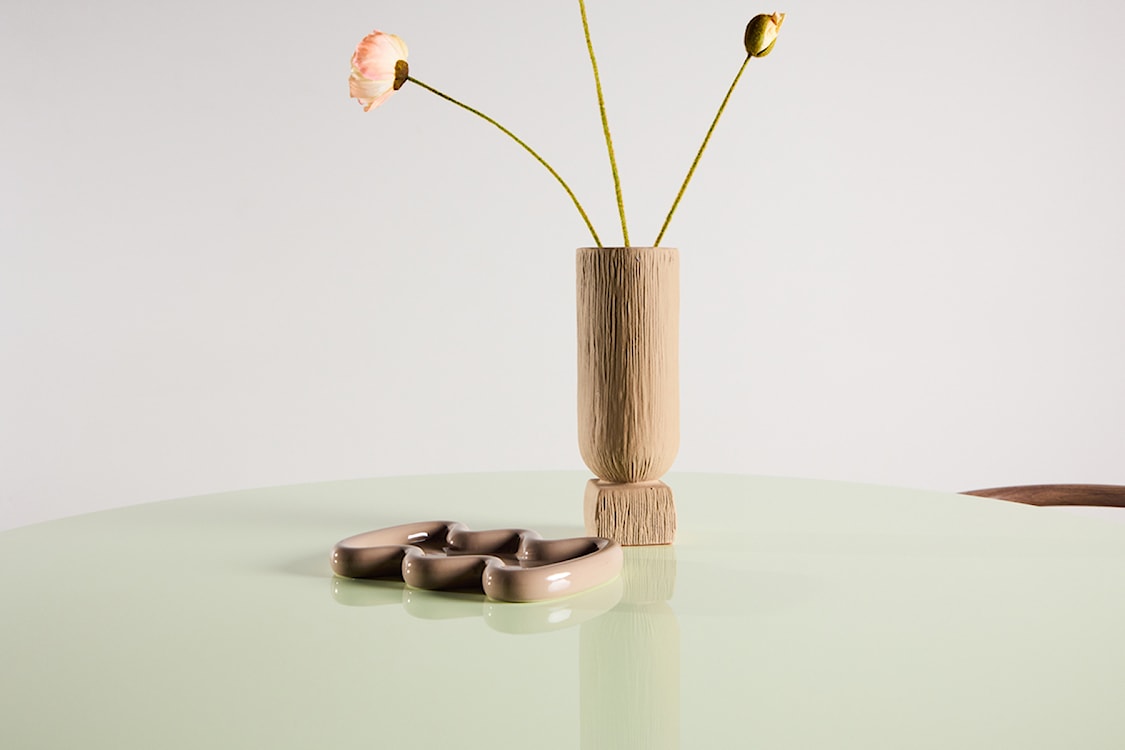 Stół do jadalni Lanzo okrągły 120 cm jasnozielony  - zdjęcie 4