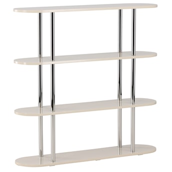 Regał Talren 120 cm z czterema półkami kremowy z chromowaną ramą