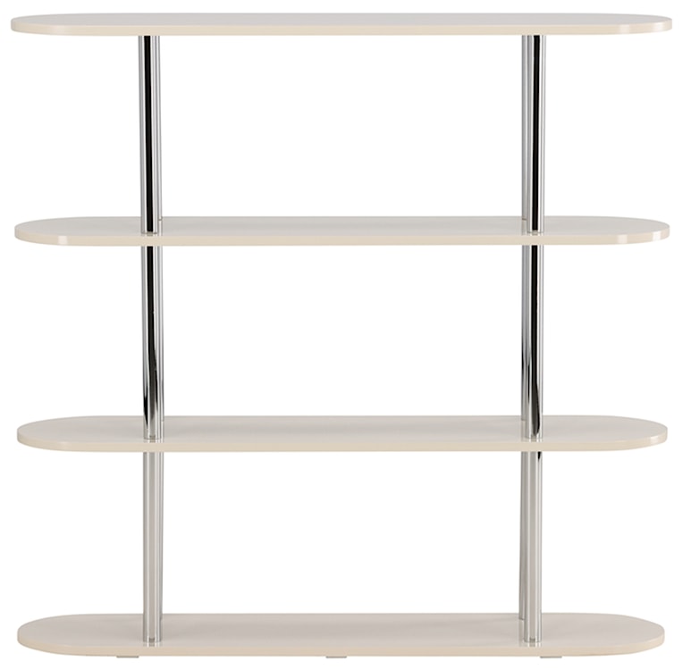 Regał Talren 120 cm z czterema półkami kremowy z chromowaną ramą  - zdjęcie 6