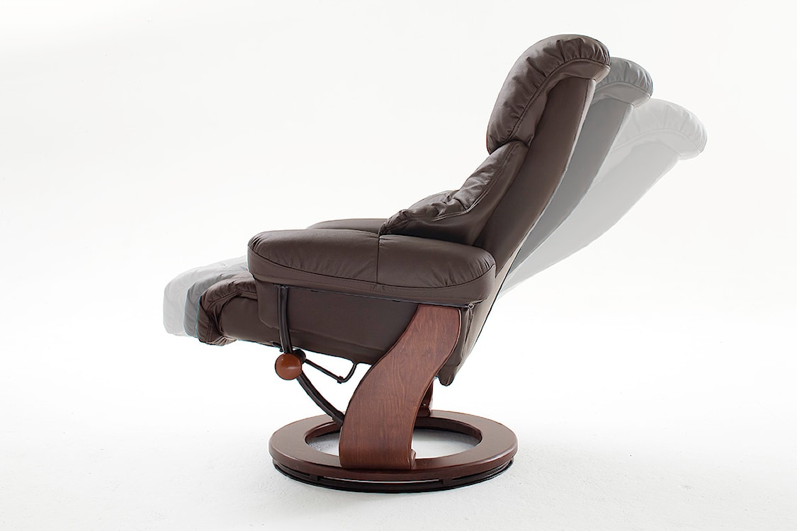 Fotel wypoczynkowy Callock z funkcją relaks i podnóżkiem orzech/brąz  - zdjęcie 3