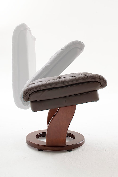 Fotel wypoczynkowy Callock z funkcją relaks i podnóżkiem orzech/brąz  - zdjęcie 6