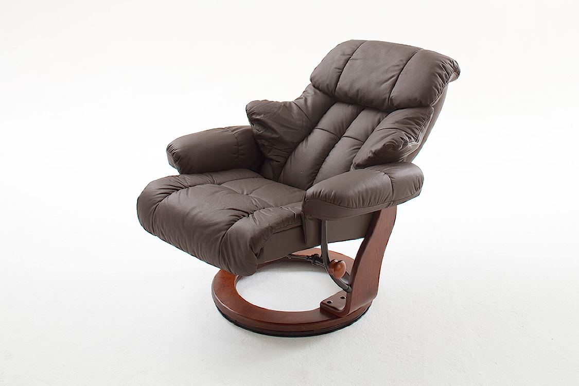 Fotel wypoczynkowy Callock z funkcją relaks i podnóżkiem orzech/brąz  - zdjęcie 7