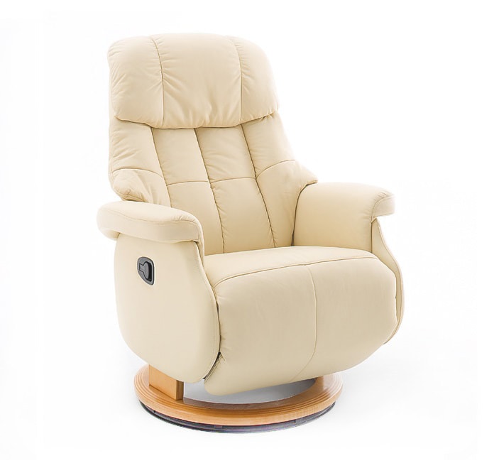 Fotel wypoczynkowy Callock obrotowy z funkcją relaks kremowy