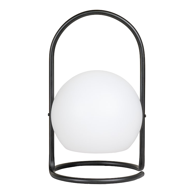 Lampa stołowa akumulatorowa Madmo czarna z białym kloszem  - zdjęcie 2