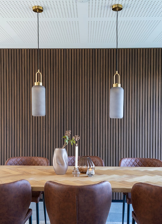 Lampa wisząca Bludin podłużny dymiony klosz  - zdjęcie 3