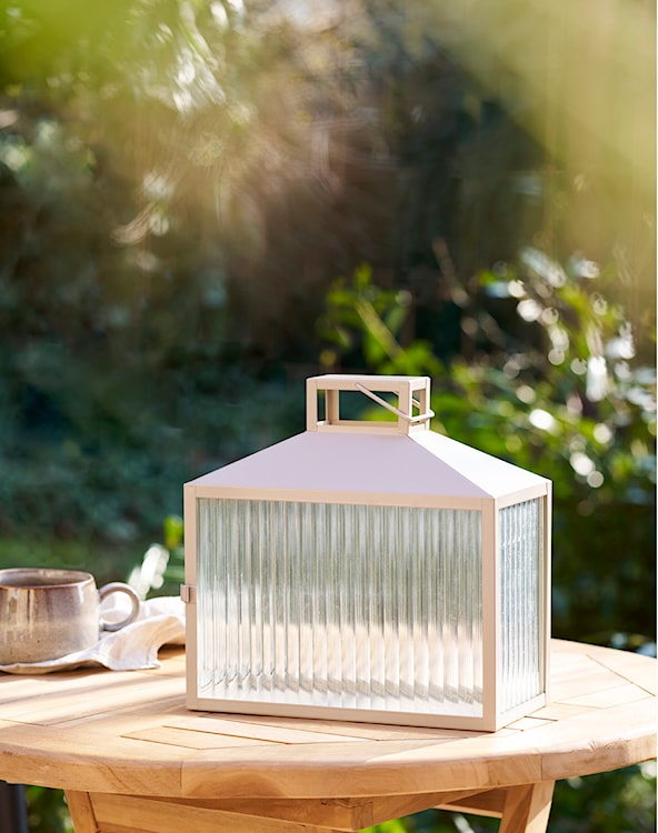 Latarenka Percive metalowa jasnobeżowa  - zdjęcie 3