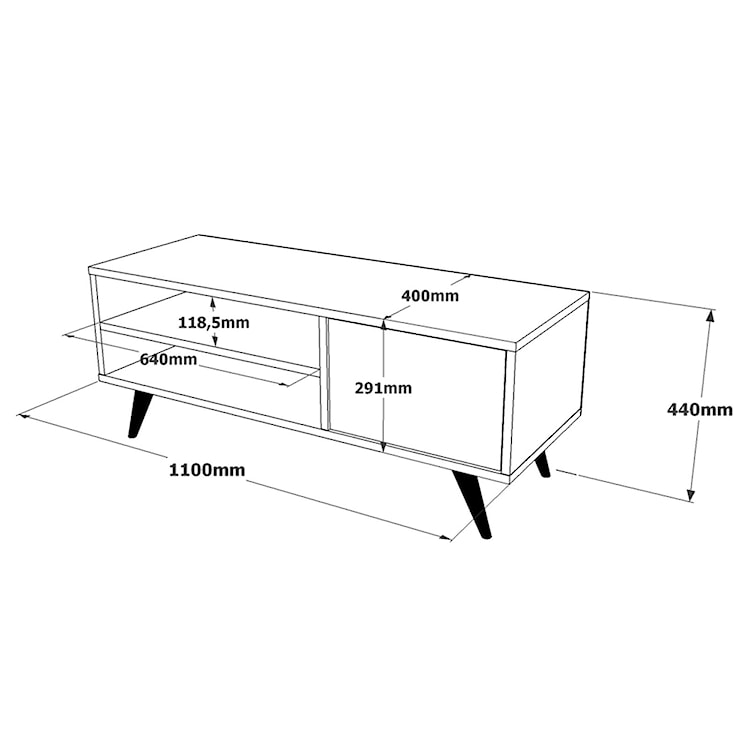 Szafka RTV Cedone 40x110 cm szara  - zdjęcie 6