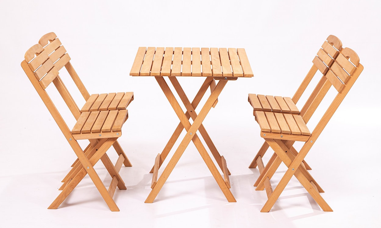 Zestaw ogrodowy czteroosobowy Grools ze stolikiem i krzesłami dąb   - zdjęcie 2