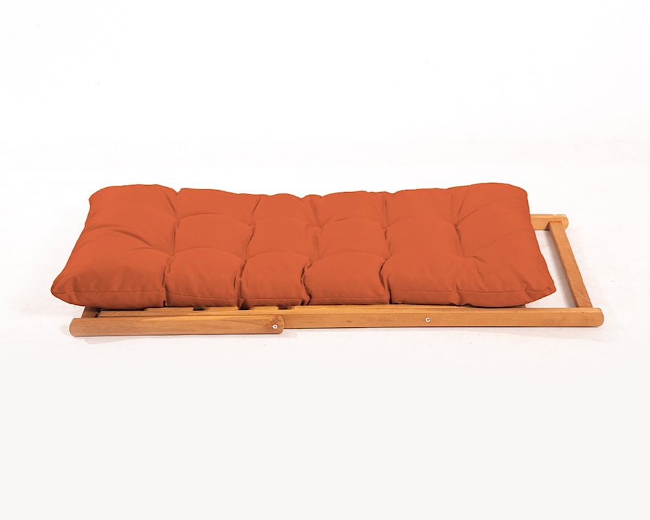 Leżak ogrodowy drewniany Bertive pomarańczowa poducha  - zdjęcie 3