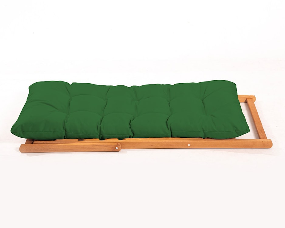 Zestaw drewnianych leżaków ogrodowych Bertive i stolika/ zielony poduchy  - zdjęcie 4