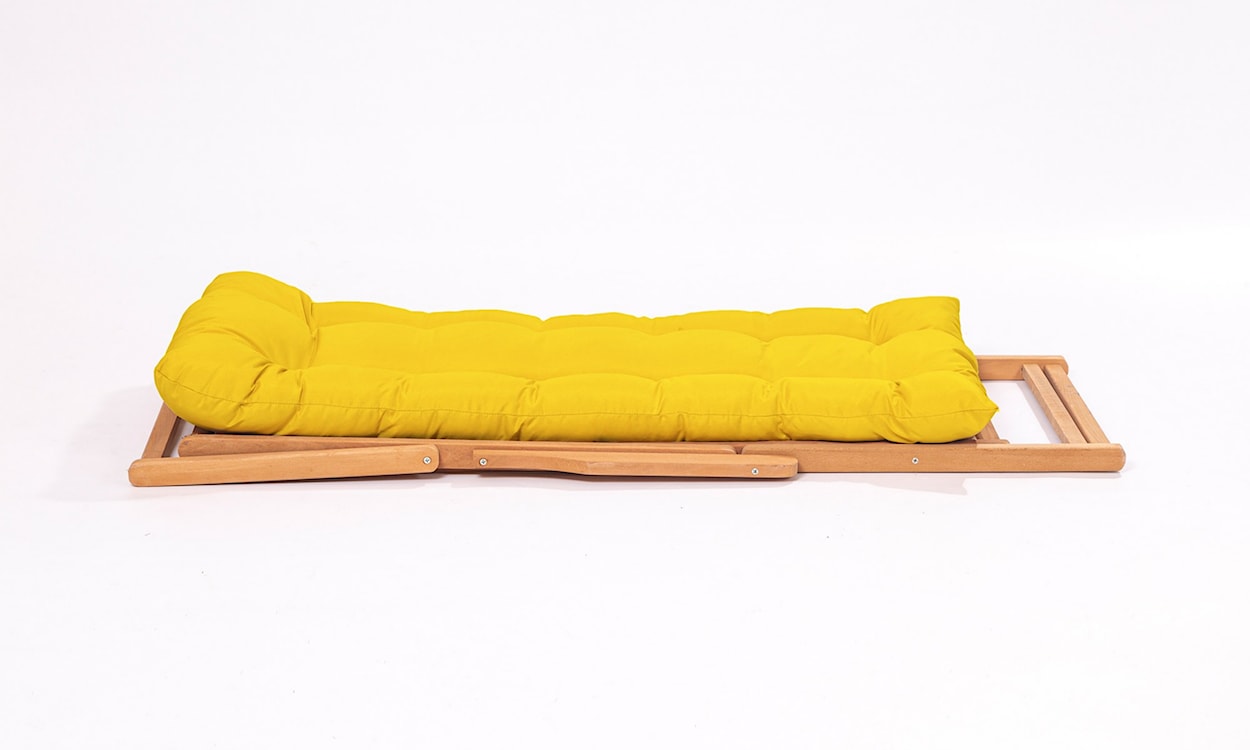 Leżak ogrodowy drewniany Viliess żółta poducha  - zdjęcie 6