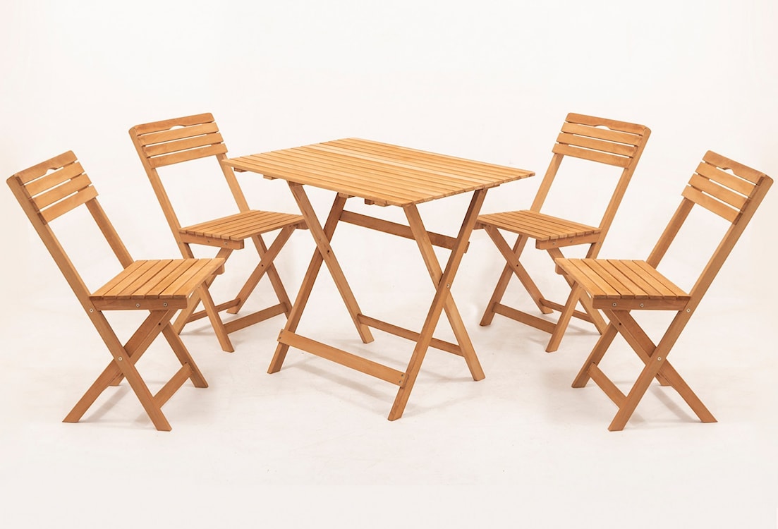 Zestaw ogrodowy Jammiter czteroosobowy stolik i krzesła kremowe poduchy  - zdjęcie 4