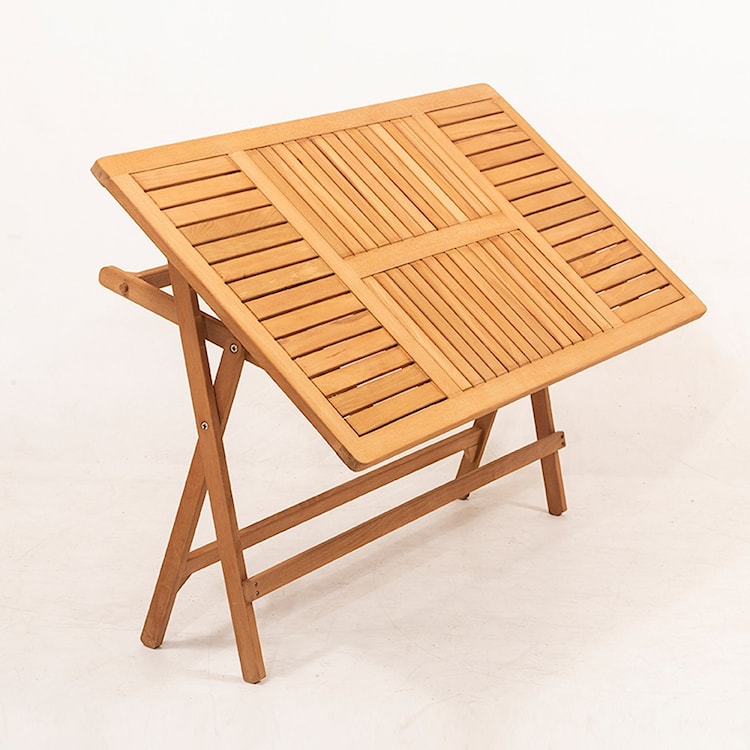Zestaw ogrodowy Poweally czteroosobowy stół i krzesła z podłokietnikami kremowe poduchy  - zdjęcie 5
