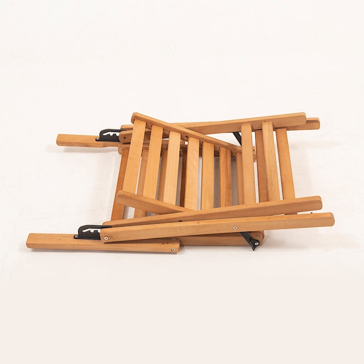 Krzesło drewniane ogrodowe Poweally z kremową poduchą  - zdjęcie 7