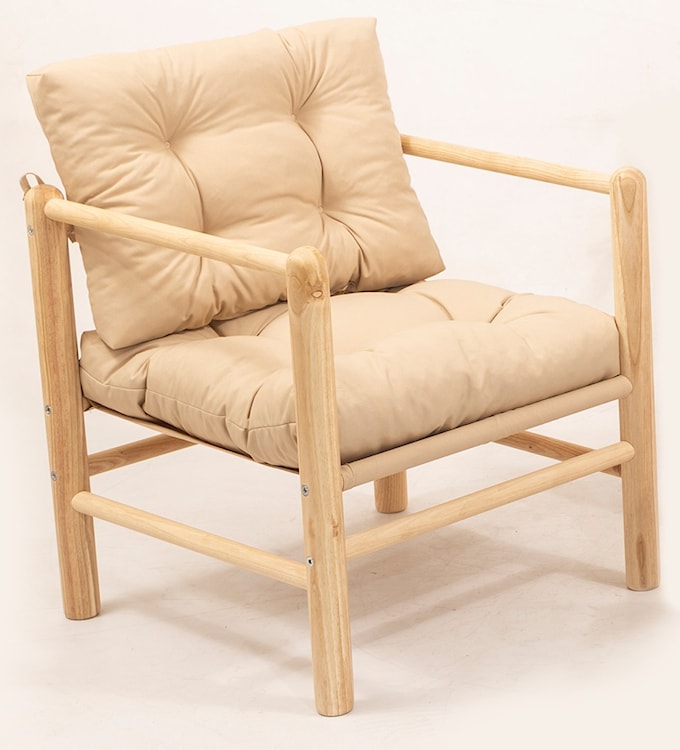 Zestaw ogrodowy Roatine z sofą, dwoma fotelami i stolikiem drewno  - zdjęcie 4