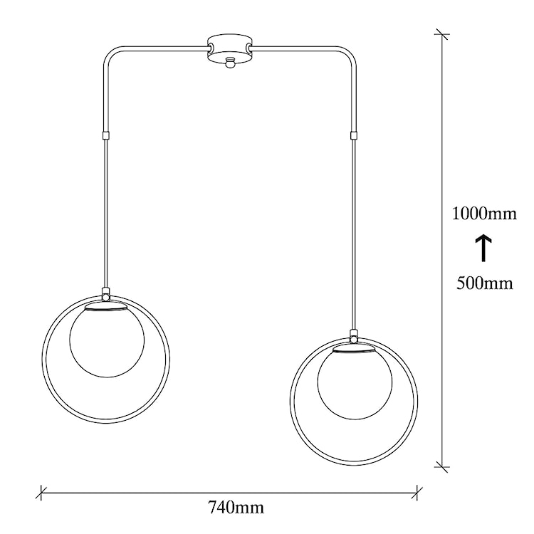 Lampa wisząca Solanum x2 czarno-biała 100 cm  - zdjęcie 5