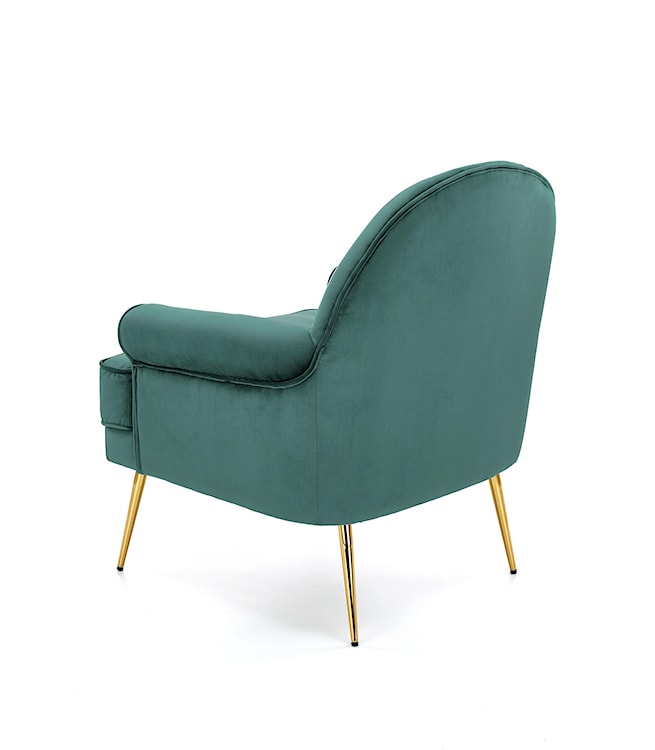 Fotel wypoczynkowy Nostame velvet zielony - złote nóżki  - zdjęcie 4
