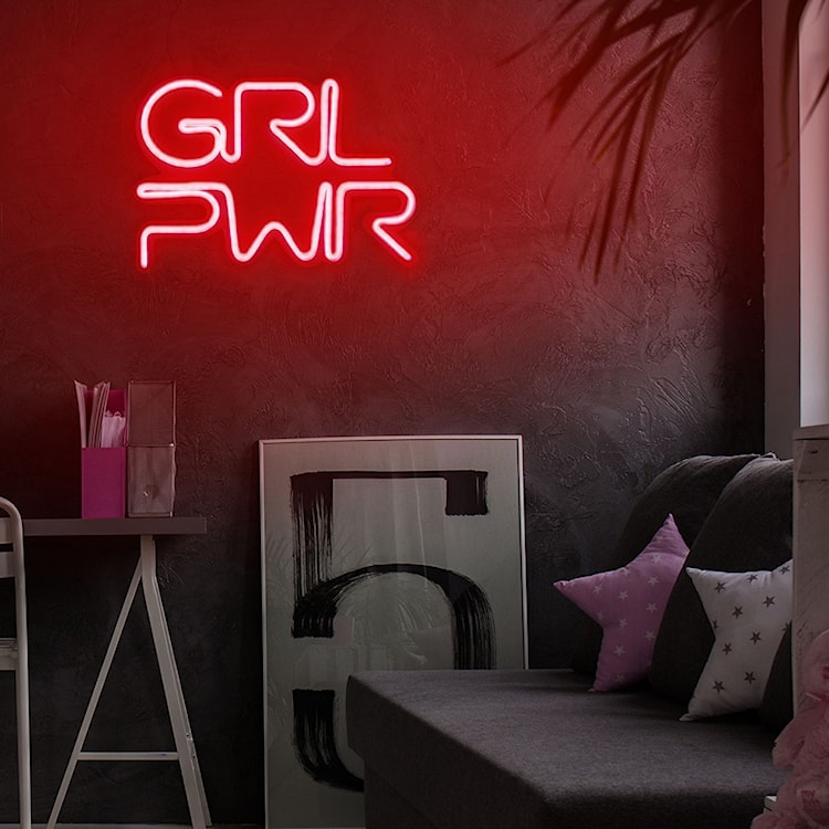 Neon na ścianę Letely z napisem Girl Power czerwony  - zdjęcie 3