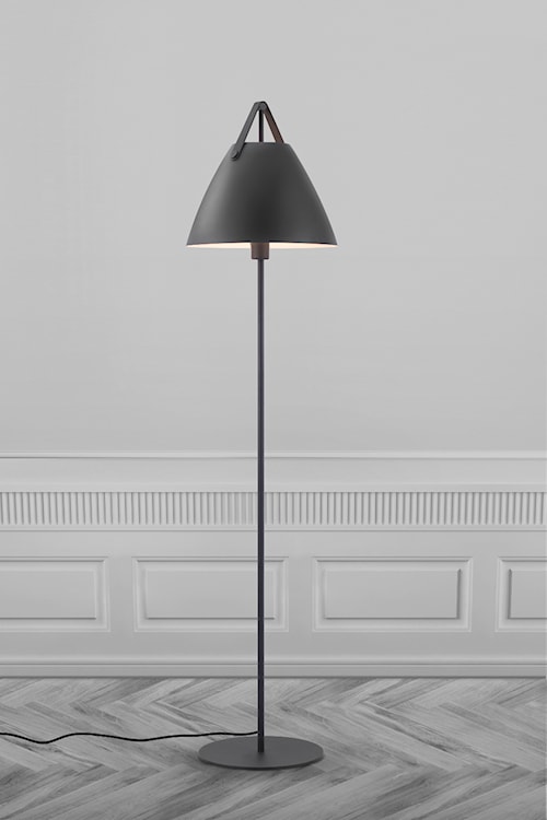 Lampa podłogowa Strap 153,7 cm czarna ze skórzanym paskiem  - zdjęcie 5