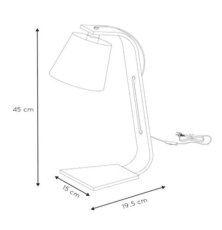 Lampa stołowa Nordic jasnobrązowa podstawa  - zdjęcie 5