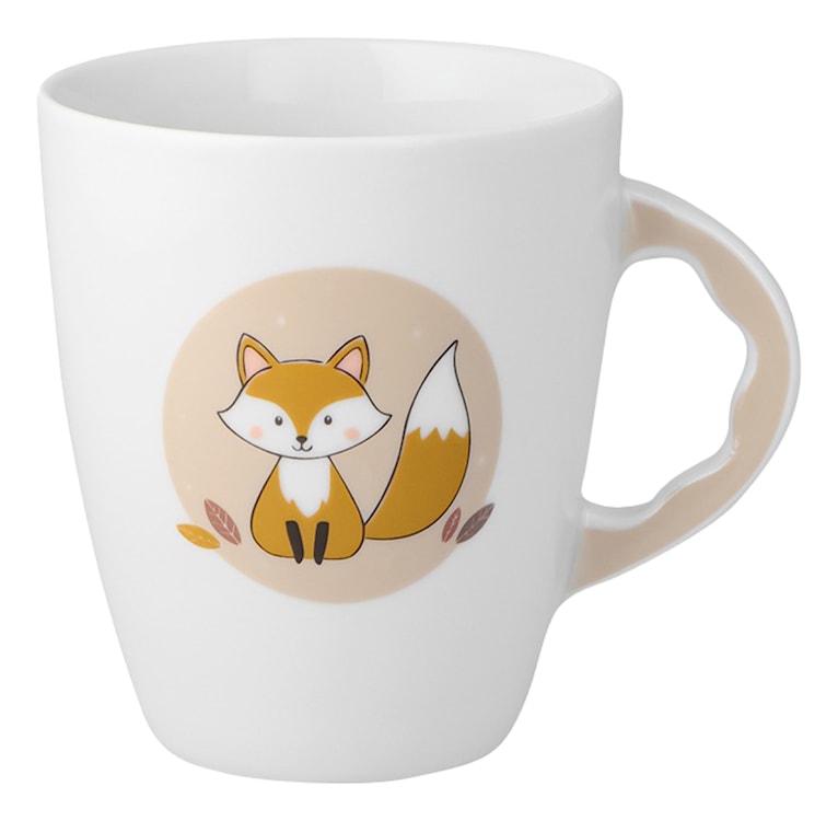 Zestaw dziecięcy porcelanowy dla 1 os. Lisek biało-brązowy  - zdjęcie 2