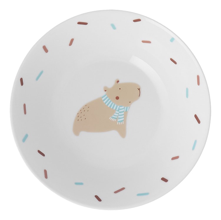 Zestaw dziecięcy porcelanowy dla 1 os. Kapibara wielokolorowy  - zdjęcie 5