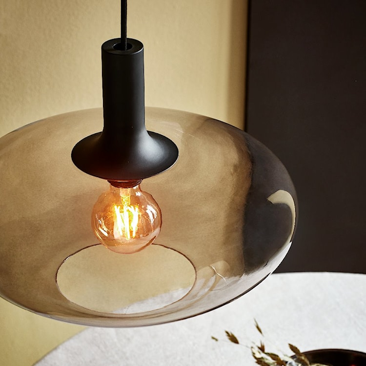 Lampa wisząca Alton średnica 35 cm szare szkło  - zdjęcie 3