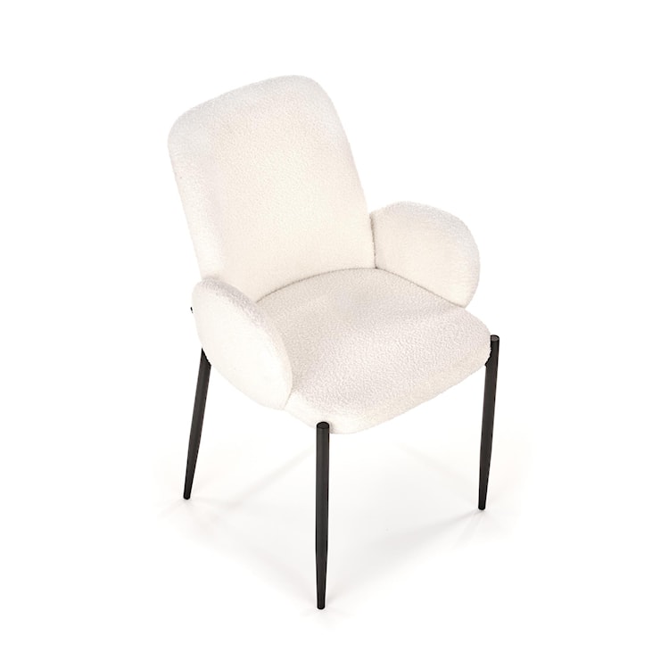 Krzesło tapicerowane Buxar kremowe - boucle  - zdjęcie 5