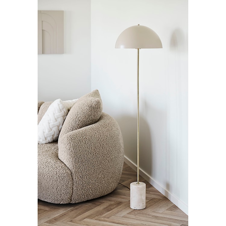 Lampa podłogowa Sheffield beżowa z marmurową podstawą  - zdjęcie 2