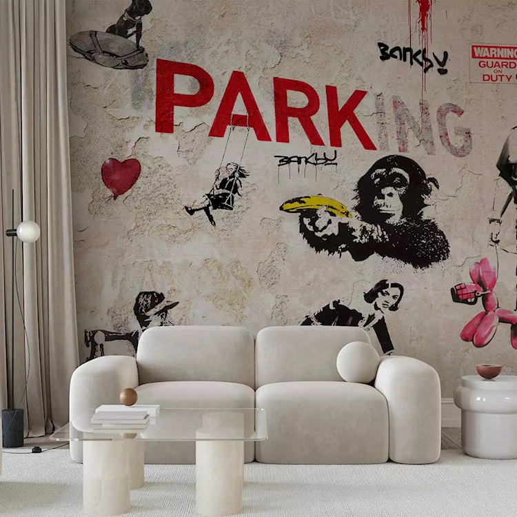 Fototapeta Kolaż graffiti Banksy 350x256 cm  - zdjęcie 2