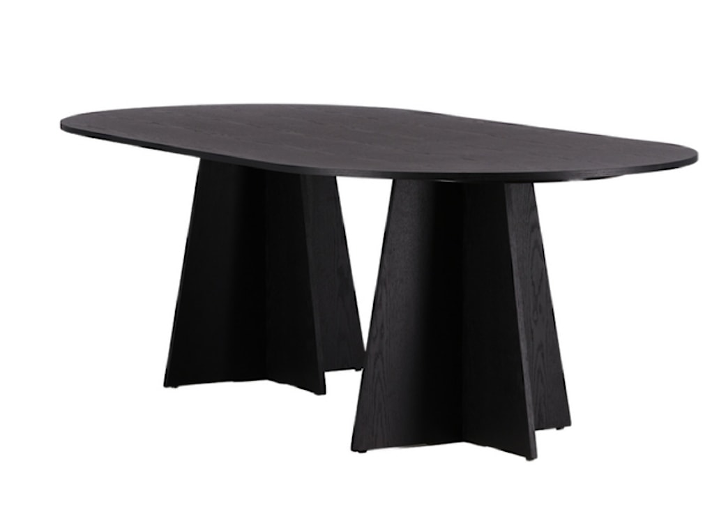 Stół do jadalni Quishly owalny 115x230 cm/dąb czarny