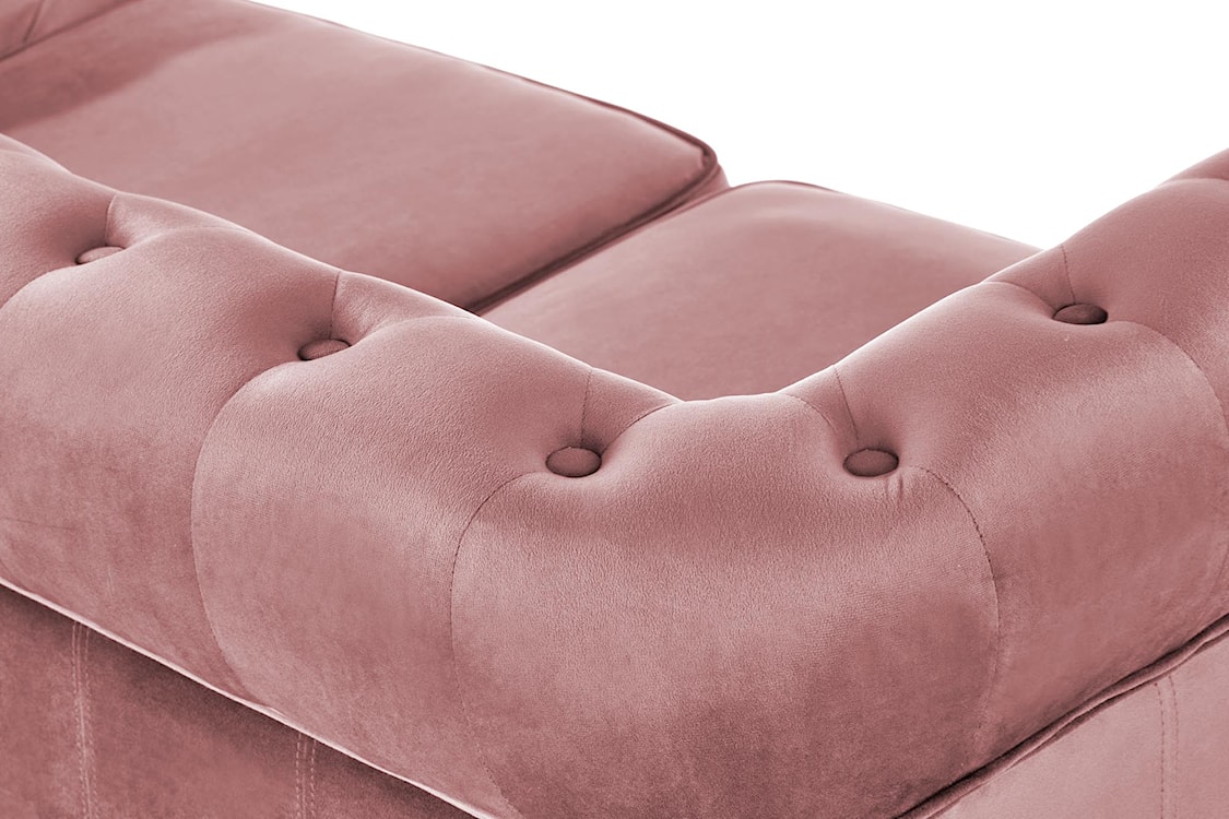 Sofa pikowana Visaus velvet różowy  - zdjęcie 4