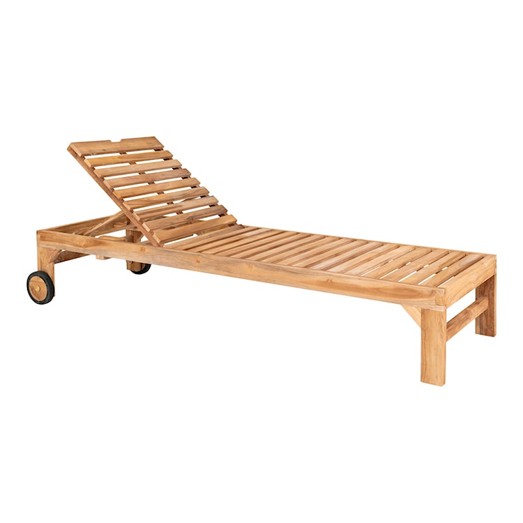 Leżak ogrodowy Lavisa z drewna tekowego z kremowymi poduchami  - zdjęcie 2