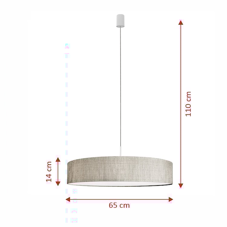 Lampa wisząca Nourie szara średnica 65 cm 8947  - zdjęcie 4