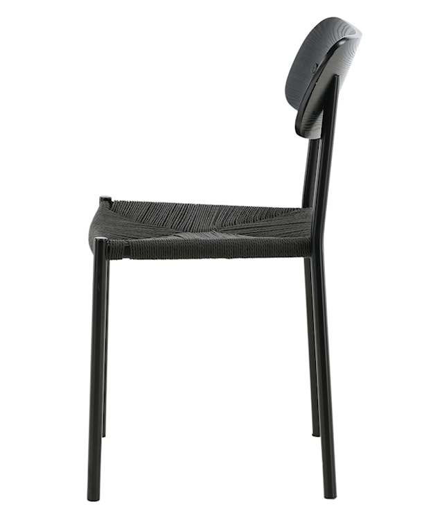 Krzesło drewniane Blimment plecione siedzisko czarne  - zdjęcie 5
