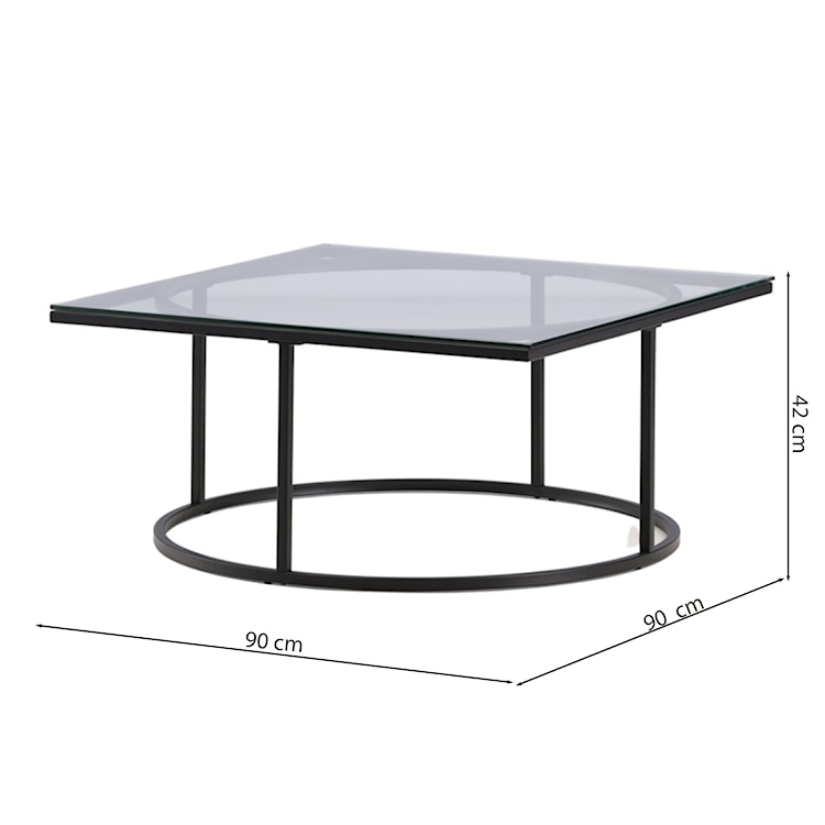 Stolik kawowy Shinnous kwadratowy blat 90x90 cm/ metalowa podstawa  - zdjęcie 7